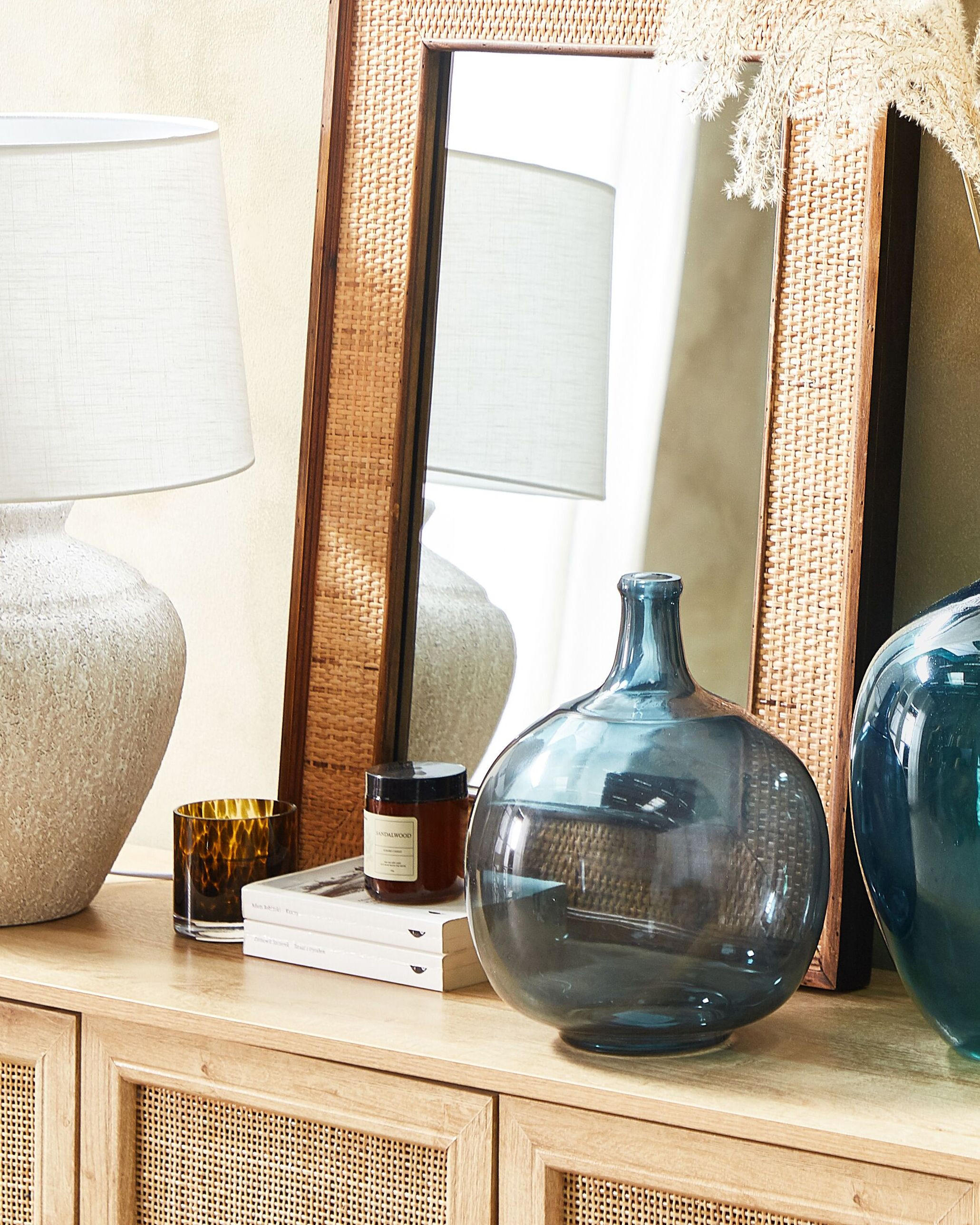 DEKOVASE Glas blau Chappathi - Blau, Glas (31cm) - Beliani