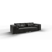 BIGSOFA Rico Anthrazit Microfaser Vintageoptik - Anthrazit/Schwarz, Kunststoff/Textil (290/80/110cm) - S-Style Möbel