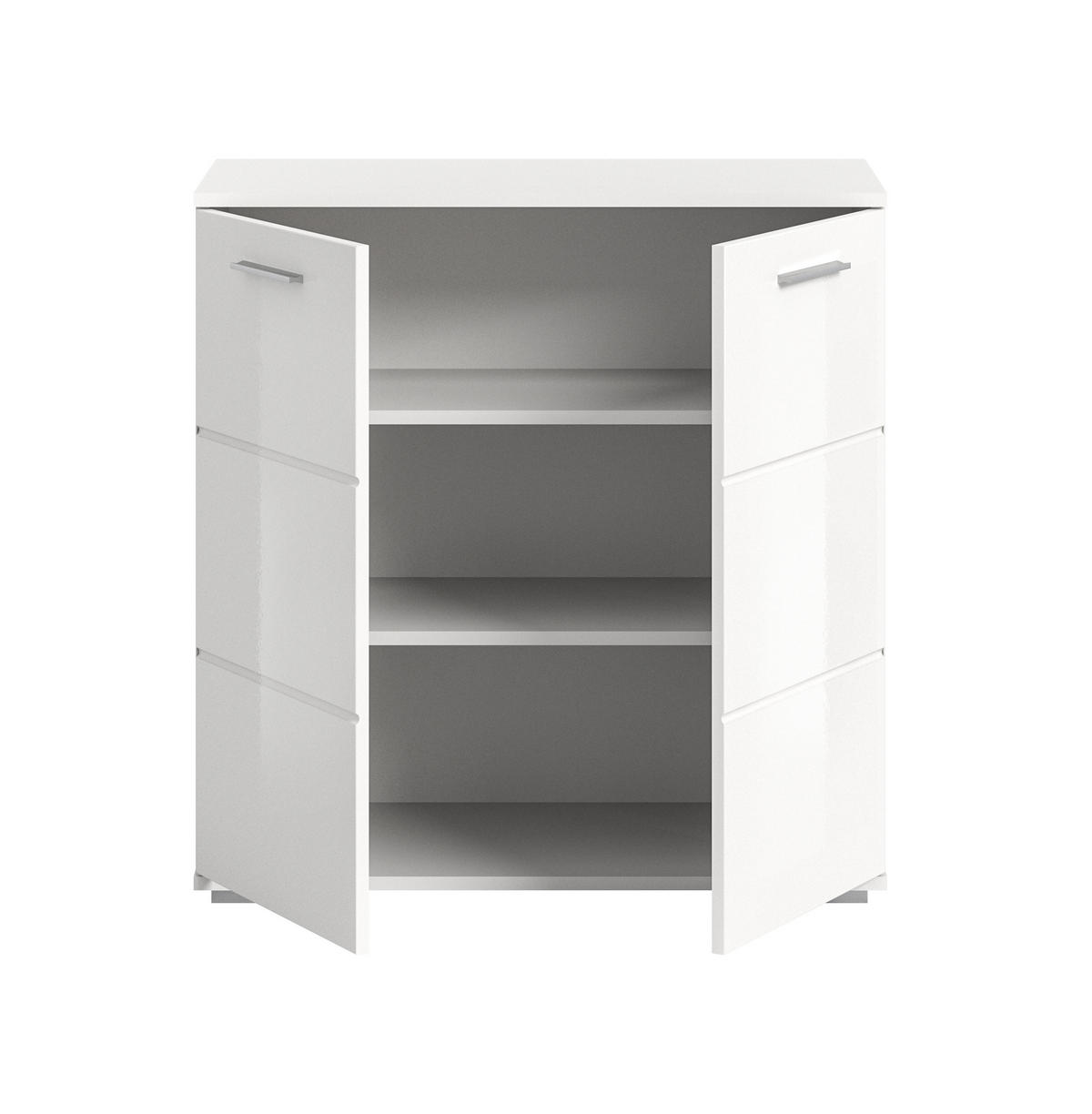 KOMMODE Prego 37/80/83 cm - Silberfarben/Weiß, Holzwerkstoff/Kunststoff (80/83/37cm) - Xonox