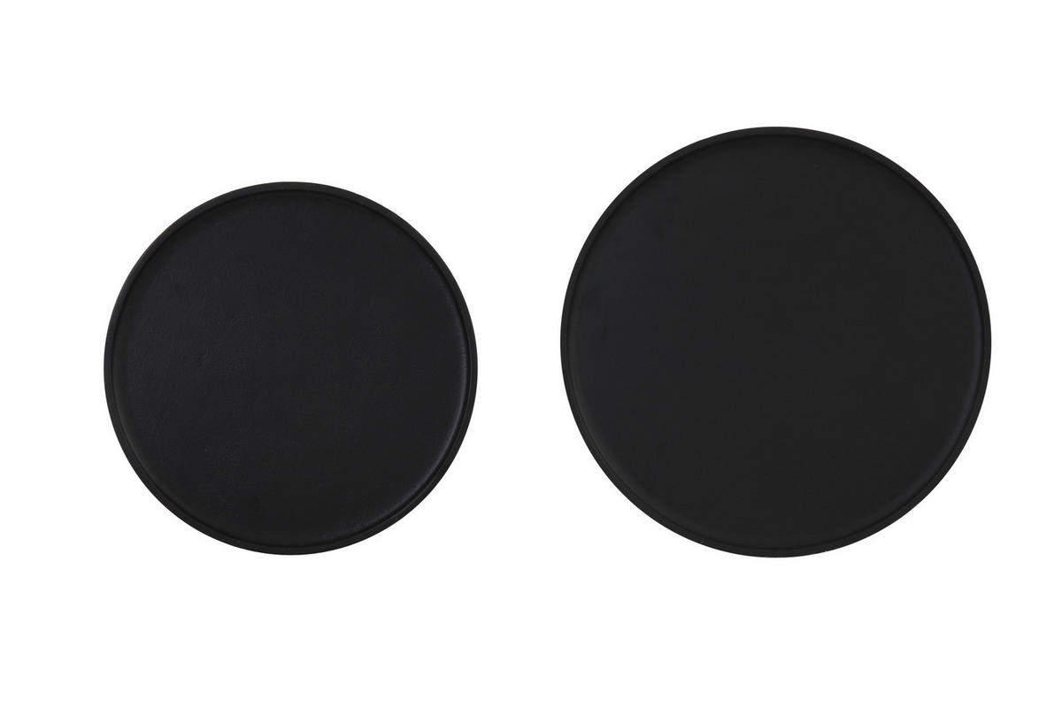 BEISTELLTISCH Tobias Schwarz Ø43/45,5 cm 2er-Set - Schwarz, Metall (43/43/45.5cm) - Light & Living