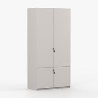 DREHTÜRENSCHRANK MEZZO 4D 100 cm Kaschmir/Kaschmir, 4-türig, schwarze Metallgriffe - Kaschmir/Schwarz, Holzwerkstoff/Metall (100/200/50cm) - imoebel24