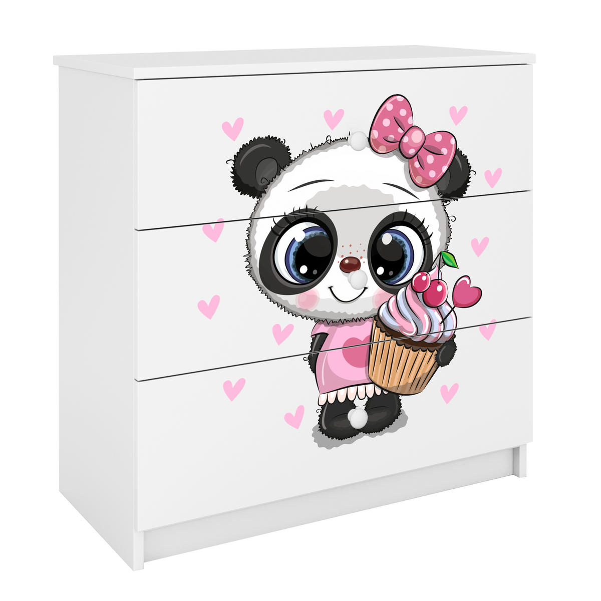 KOMMODE Babydreams Panda 81/81/41 - Weiß, Holzwerkstoff (81/81/41cm) - RAUMHIRSCH FURNITURE