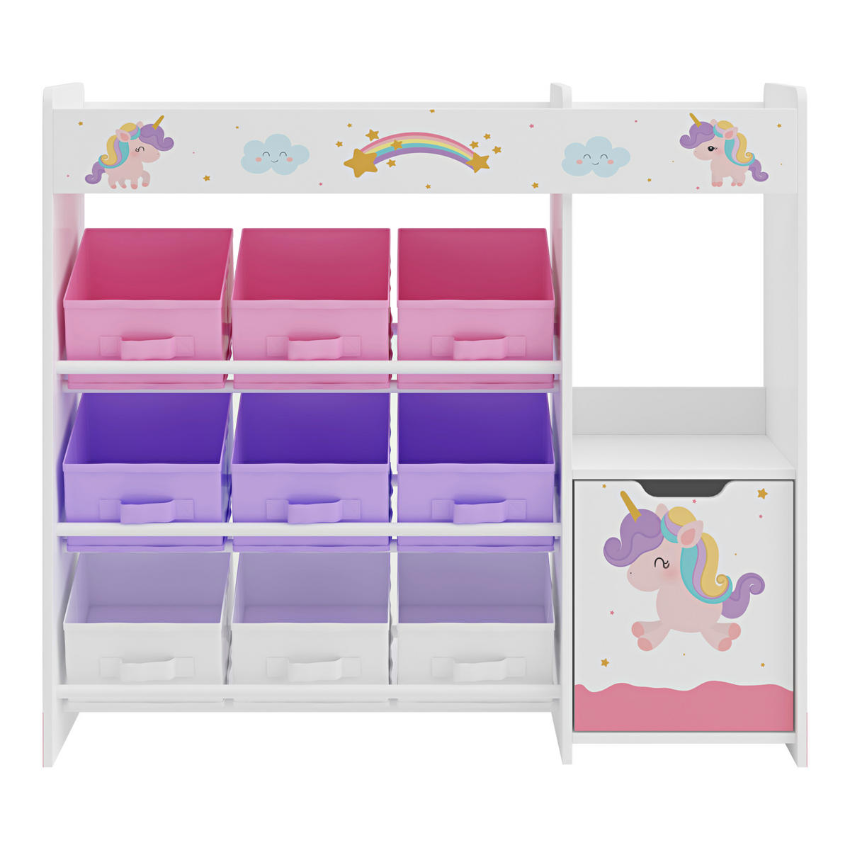 KINDERREGAL Søndreland - Lila/Weiß, Holzwerkstoff (90/80/29.5cm) - [en.casa]