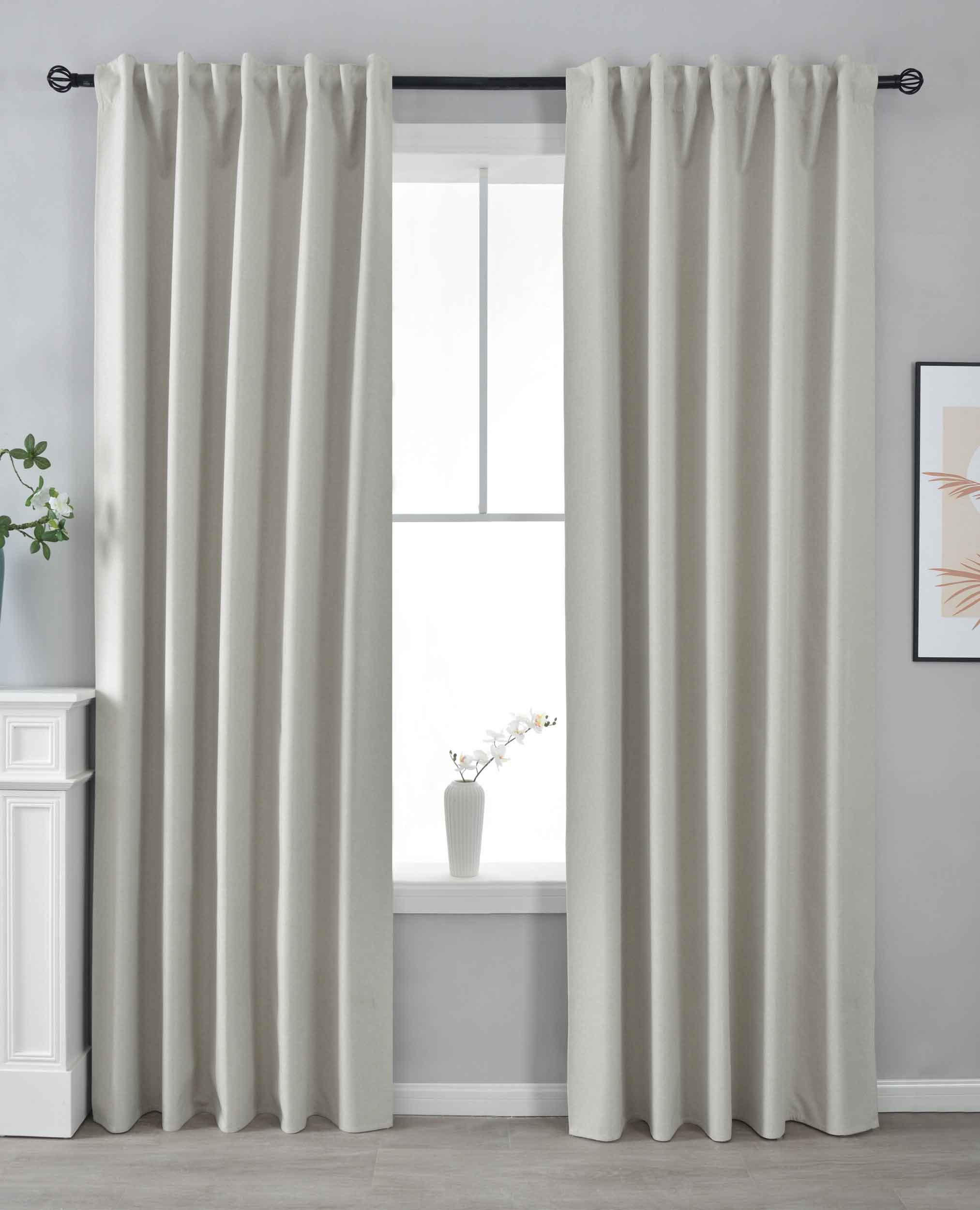 VORHANG 2ER SET BOSTON DARK HxB 245x140 cm Creme - Creme, Textil (140/245cm) - Gardinenbox
