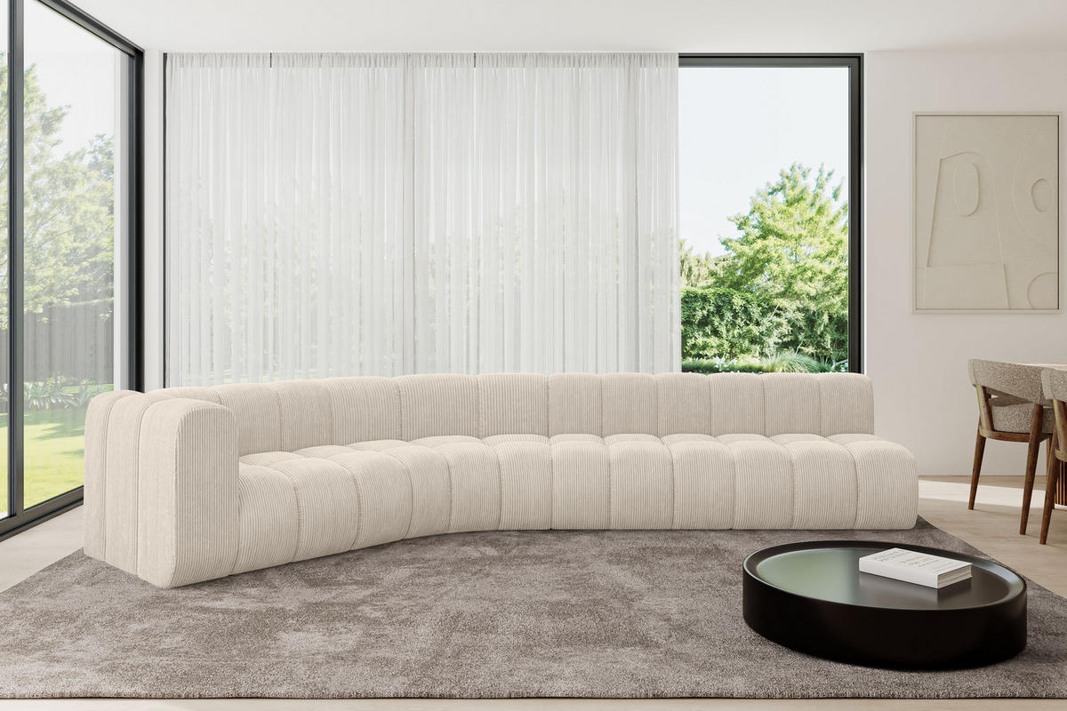 ECKSOFA modulares Sofa Karex-L2 - 399x194x70 cm Beige - Beige, Holzwerkstoff/Textil (399/194cm) - ALTDECOR