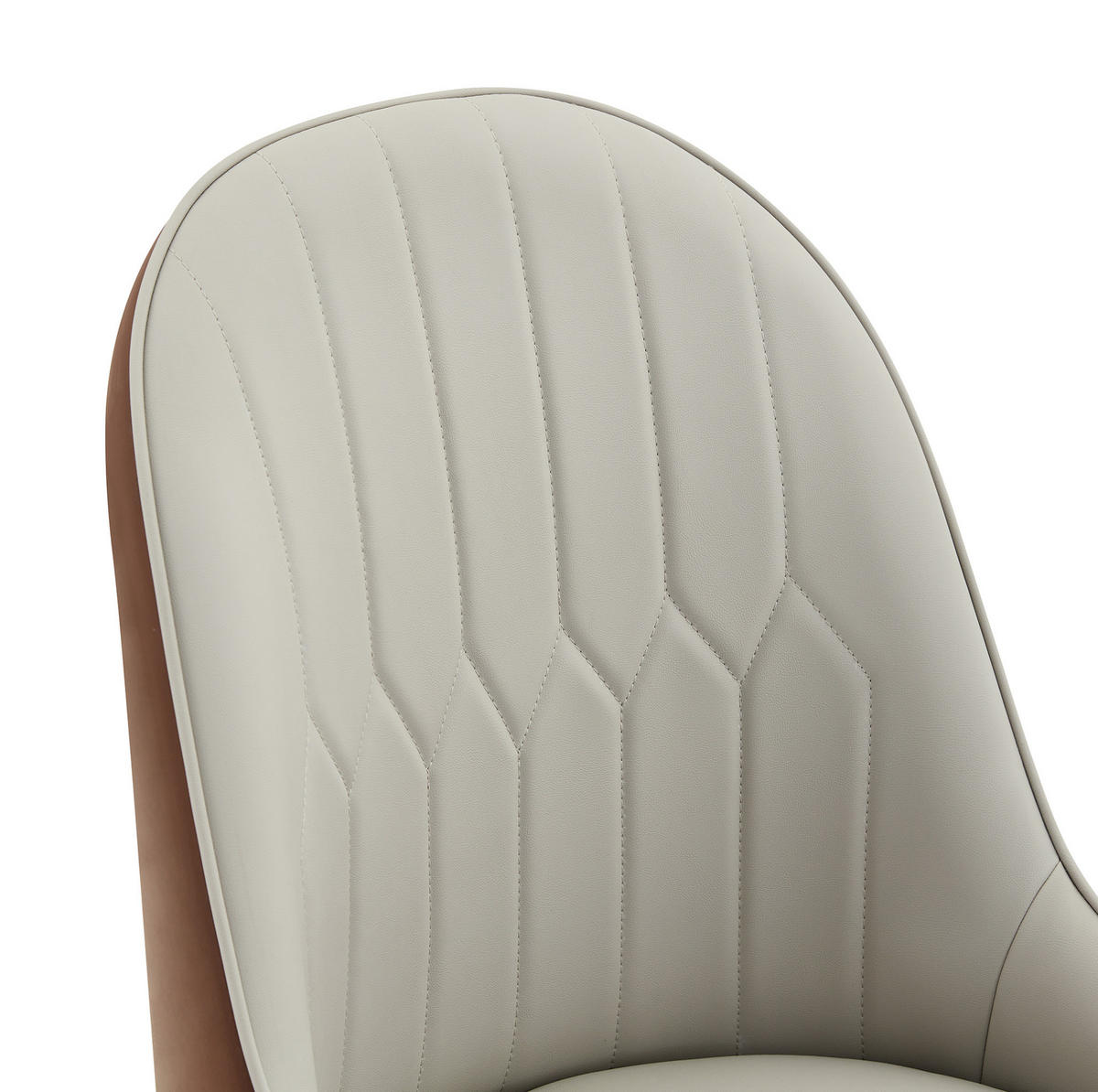 STUHL 2er-Set 91 cm PU-Bezug Warmgrau Metallbeine - Grau, Metall (44/91/47.3cm) - Meubliv