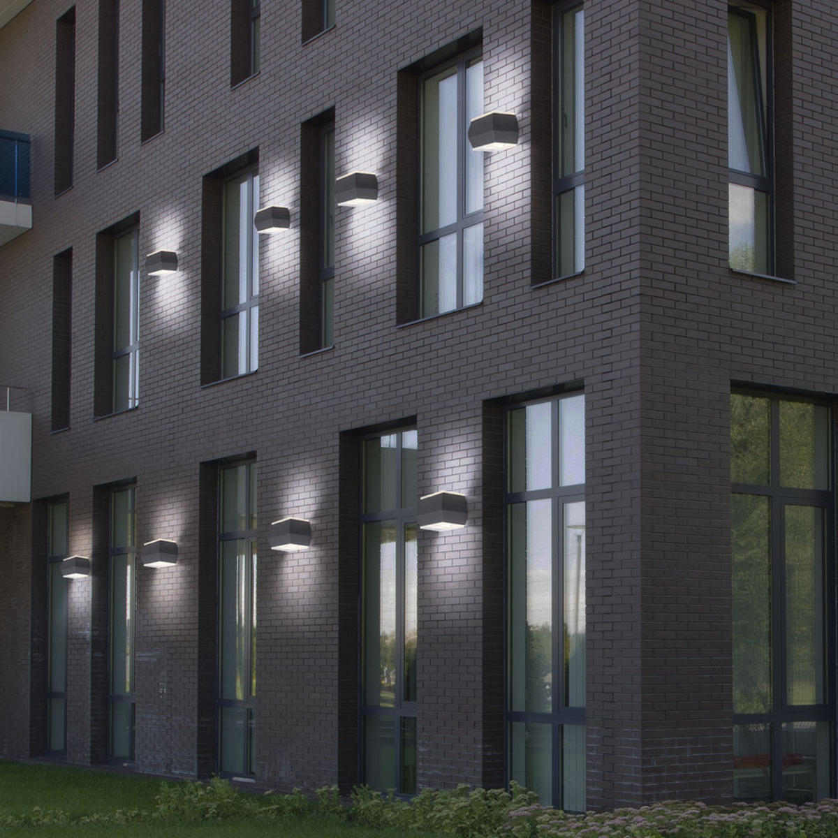 LED AUSSEN-WANDLEUCHTE Aluminium Silber - Silberfarben, Glas (9.5/11.5/18cm)