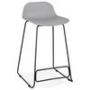SITZHOCKER Kunststoff Metallgestell Sitzhöhe 66cm Industriedesign JORALI MINI, Grau-Schwarz 48x53x85 cm - Schwarz/Grau, Kunststoff/Metall (48/85/53cm) - KADIMA DESIGN