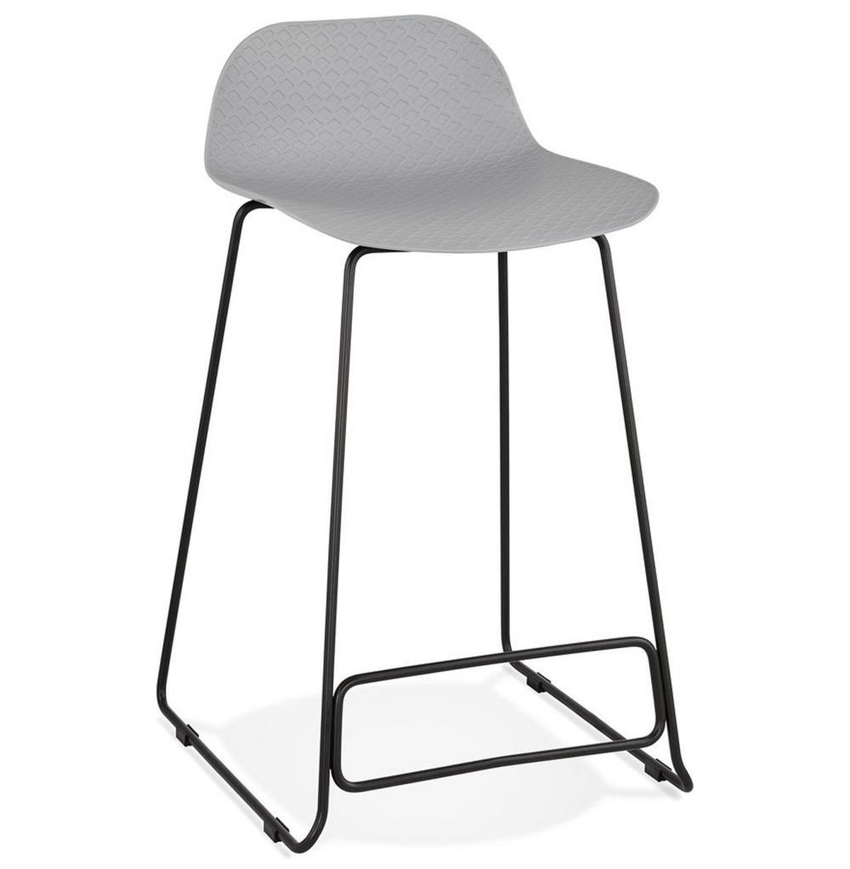 SITZHOCKER Kunststoff Metallgestell Sitzhöhe 66cm Industriedesign JORALI MINI, Grau-Schwarz 48x53x85 cm - Schwarz/Grau, Kunststoff/Metall (48/85/53cm) - KADIMA DESIGN