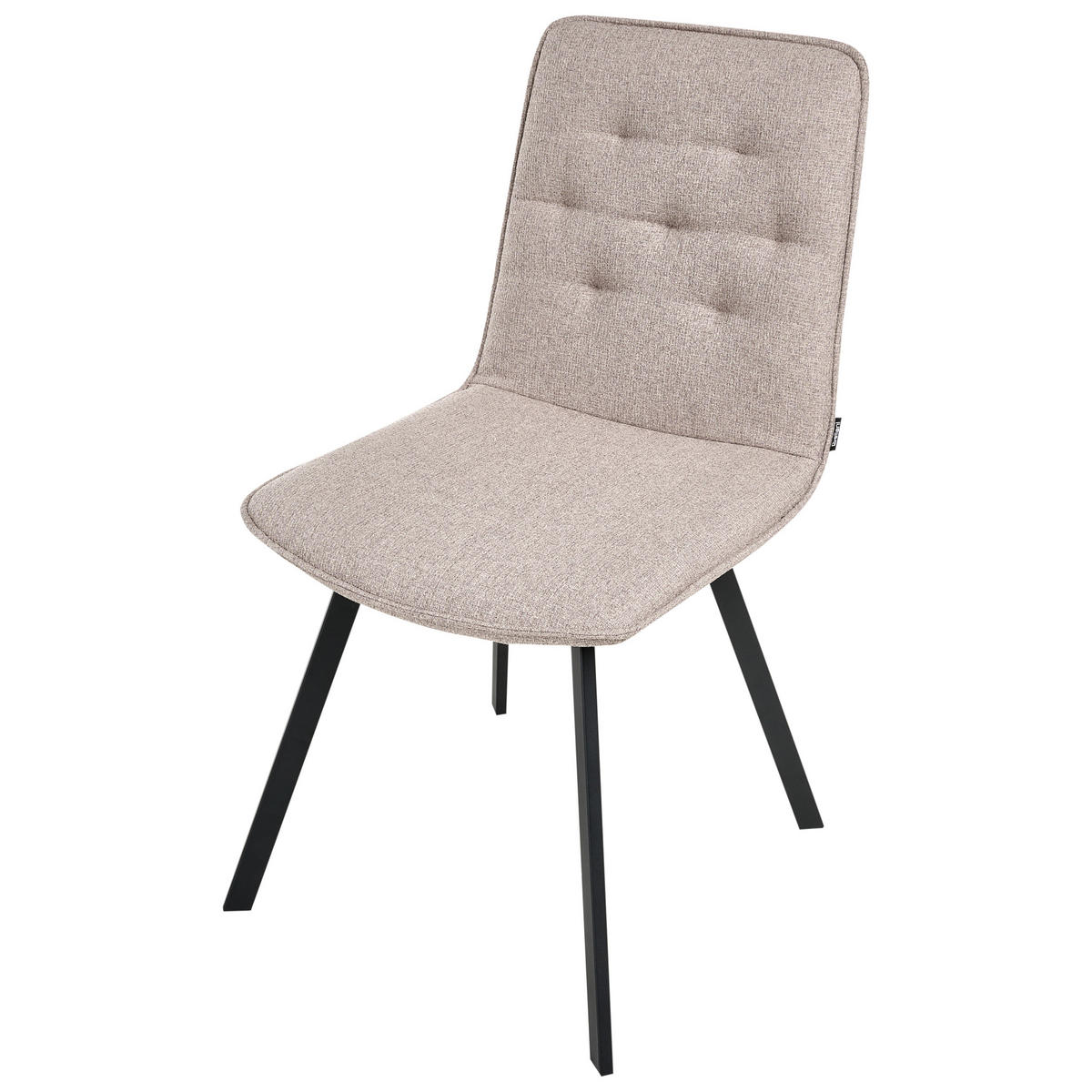 ESSZIMMERSTUHL 2er-Set Stoff Hellbraun Carver - Hellbraun, Textil (47/89/58cm) - Beliani