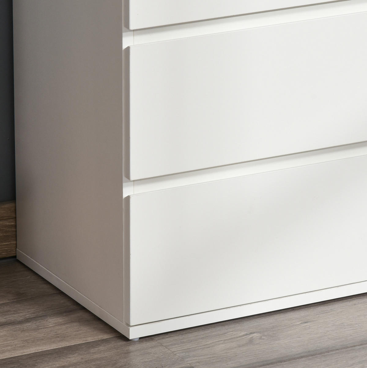 KOMMODE 55/33/80 cm mit 4 Schubladen, gedämpften Metallschienen und Kippsicherung, Weiß - Weiß, Holzwerkstoff (55/80/33cm) - Redom