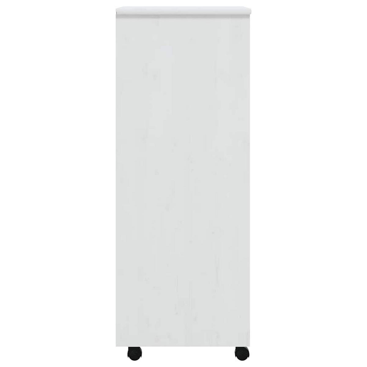 ROLLSCHRANK Mit Schubladen Moss Weiß Massivholz Kiefer - Weiß, Holz (53/103/39cm) - vidaXL