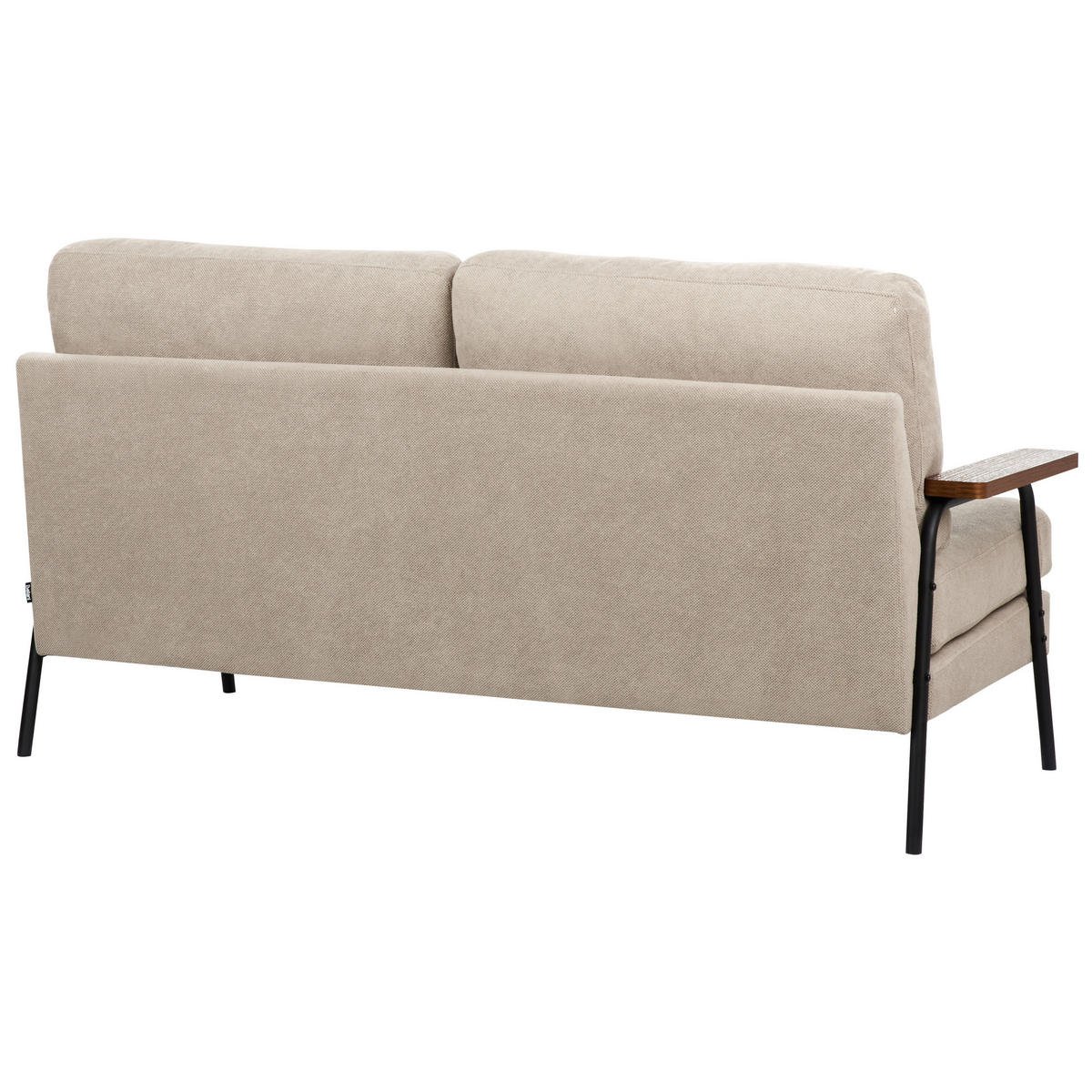 3-SITZER-SOFA Stoff taupe Akranes - Beige/Dunkelbraun, Textil (181/89/80cm) - Beliani