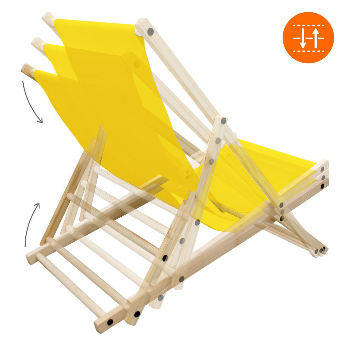 STRANDLIEGE 4er Set Gelb - Gelb, Holz (52/83/117cm) - ECD-Germany