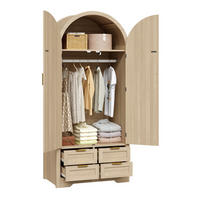 KLEIDERSCHRANK in Eichenfarben mit Kleiderstange und Schubladen für Flur und Schlafzimmer, B80/T50/H179 cm - Eichefarben, Holzwerkstoff/Metall (80/139/50cm) - STILVORA
