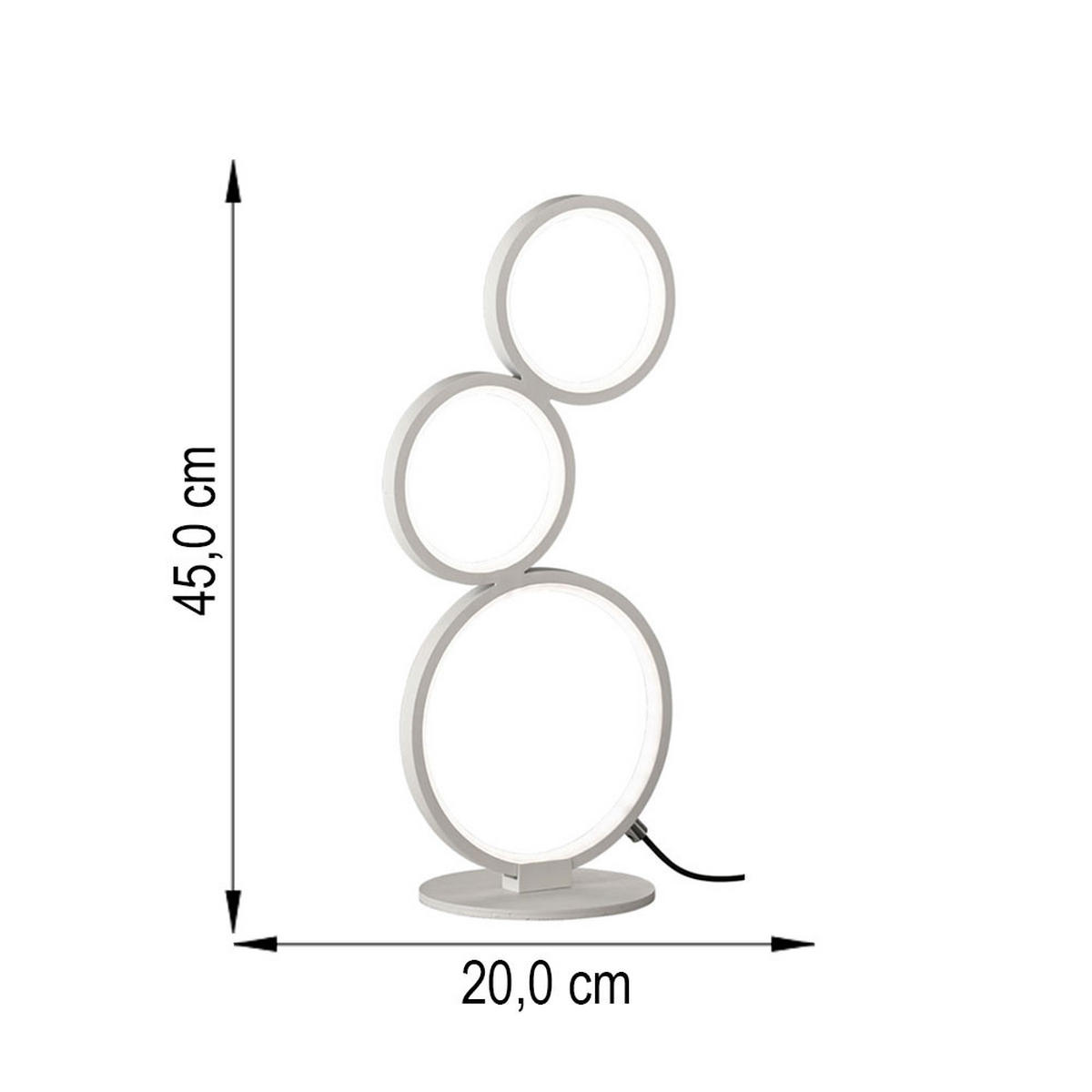 LED TISCHLEUCHTE Weiß matt - Weiß, Metall (20/15/45cm)
