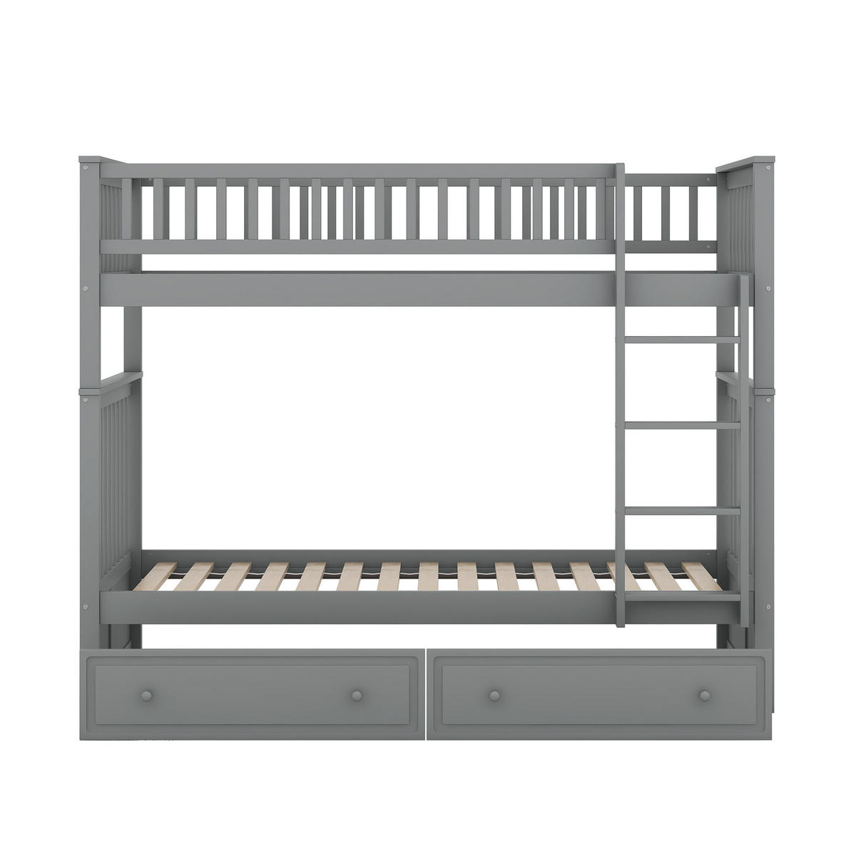 ETAGENBETT 90/200 cm Grau mit Schubladen und Umbaumöglichkeit - Grau, Holz (90/200cm) - OKMYHOME