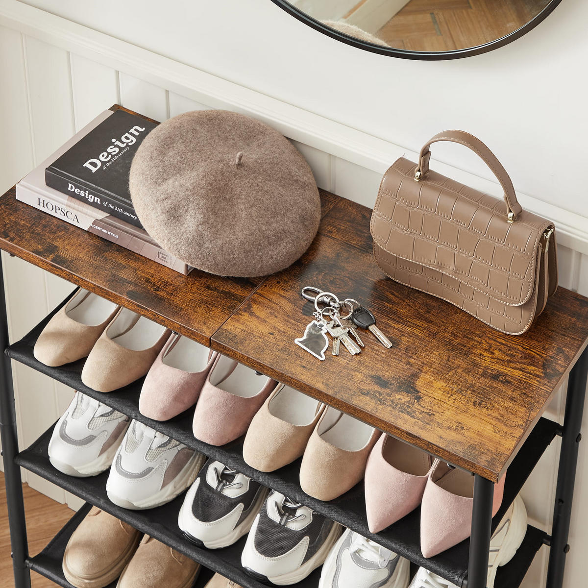 SCHUHREGAL, braun/schwarz - Braun, Holzwerkstoff (75/71/30cm) - A2A Home