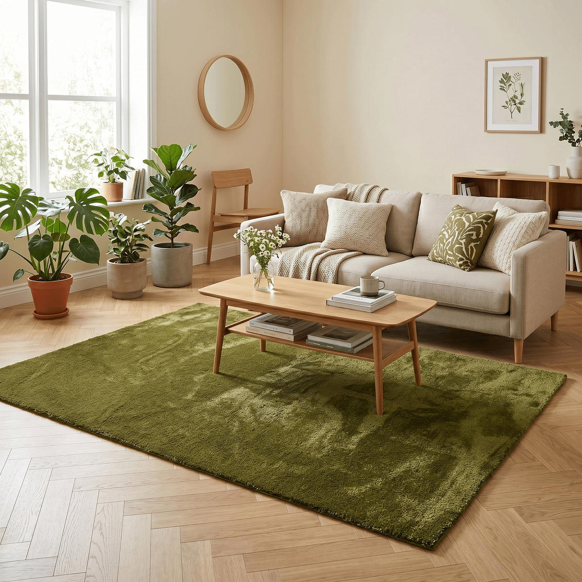 HOCHFLORTEPPICH LIVORNO SUPER SOFT - Grün, Textil (80/320cm) - Snapstyle