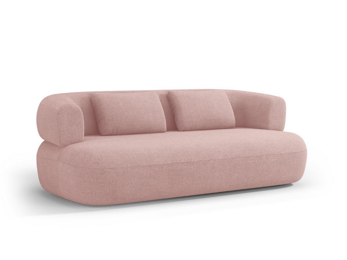 SOFA Jenny aus Boucle puderrosa 3 Sitzplätze - Altrosa, Textil (90/73/178cm) - Micadoni