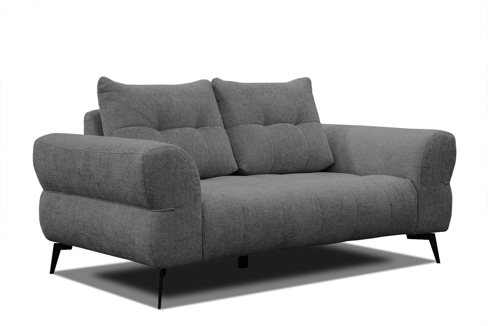 SOFA SALVINI 2-Sitzer, dunkelgrau - Dunkelgrau/Schwarz, Holzwerkstoff/Textil (176/88/99cm) - Courtois Laville