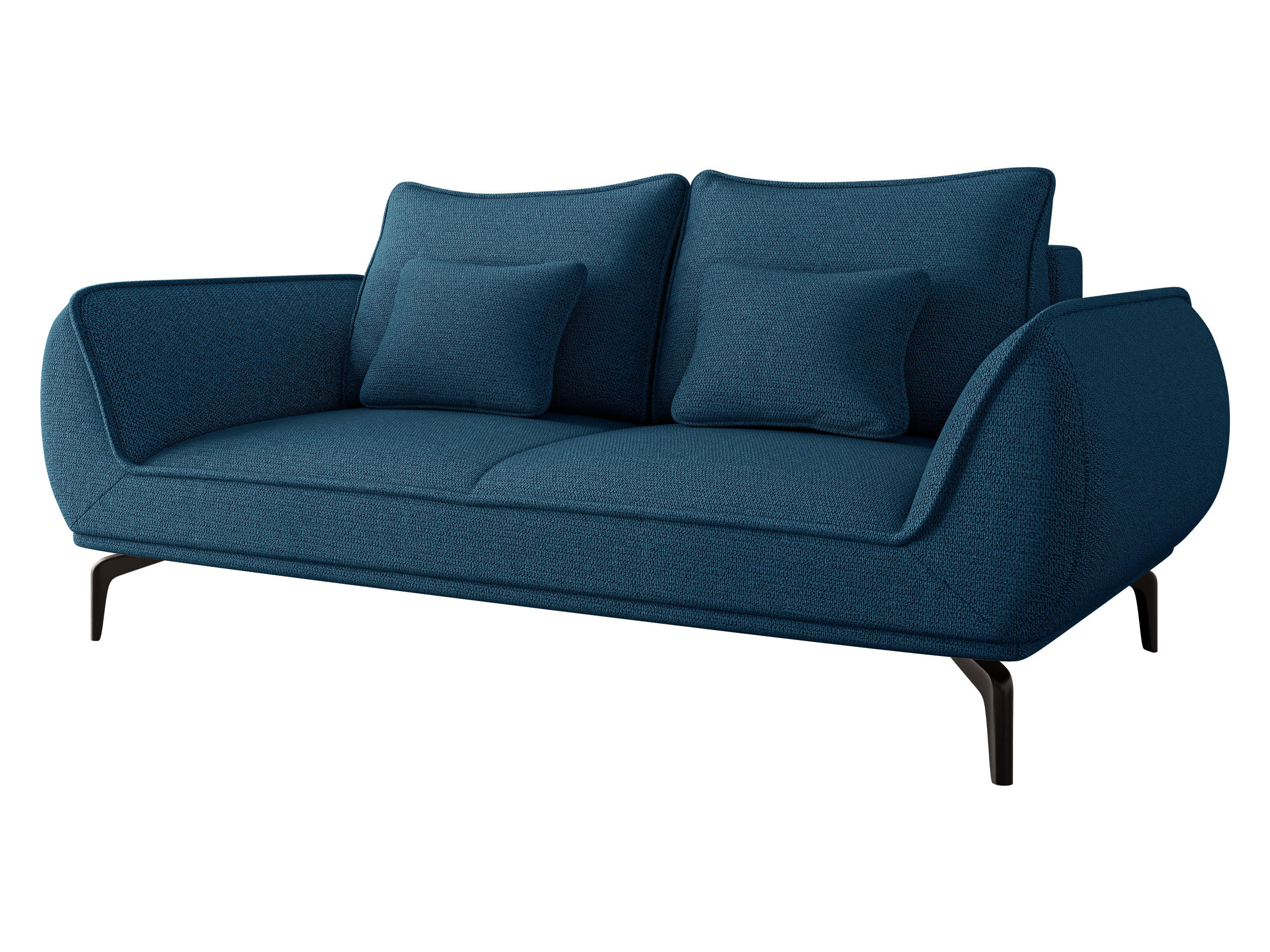 SOFA Cavo 2 - Schwarz/Dunkelblau, Holz/Textil (208/86/118cm) - MIRJAN24