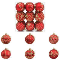 WEIHNACHTSKUGELSET XL 18 -teilig 8 cm Rot Polystyrol - Rot, Kunststoff (8/8/8cm) - vidaXL