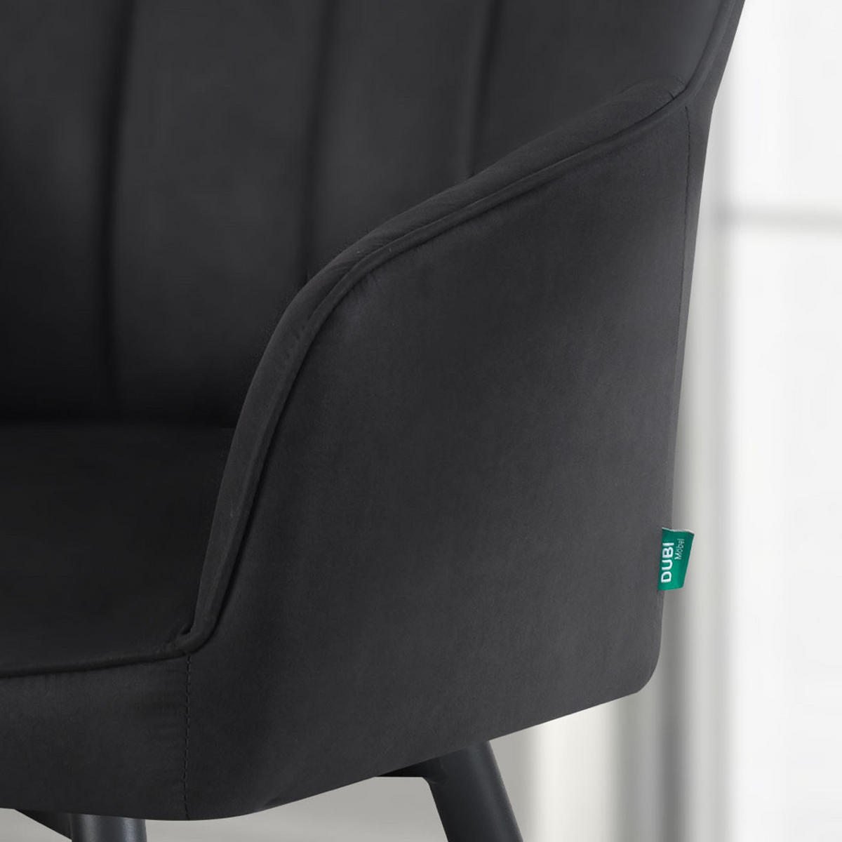 ESSZIMMERSTUHL THOMAS-SANA 2er-Set 4-Fuss-Gestell - Schwarz/Weiß, Textil (57/85/62cm) - DUBI Möbel