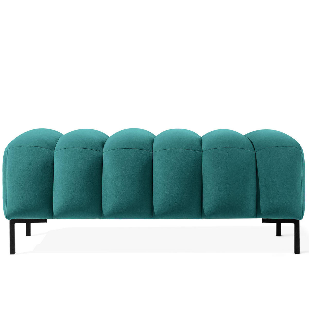 SITZHOCKER Polsterhocker PECCO, Veloursstoff - Dunkelgrün/Schwarz, Holz/Textil (120/50/50cm) - KONSIMO®