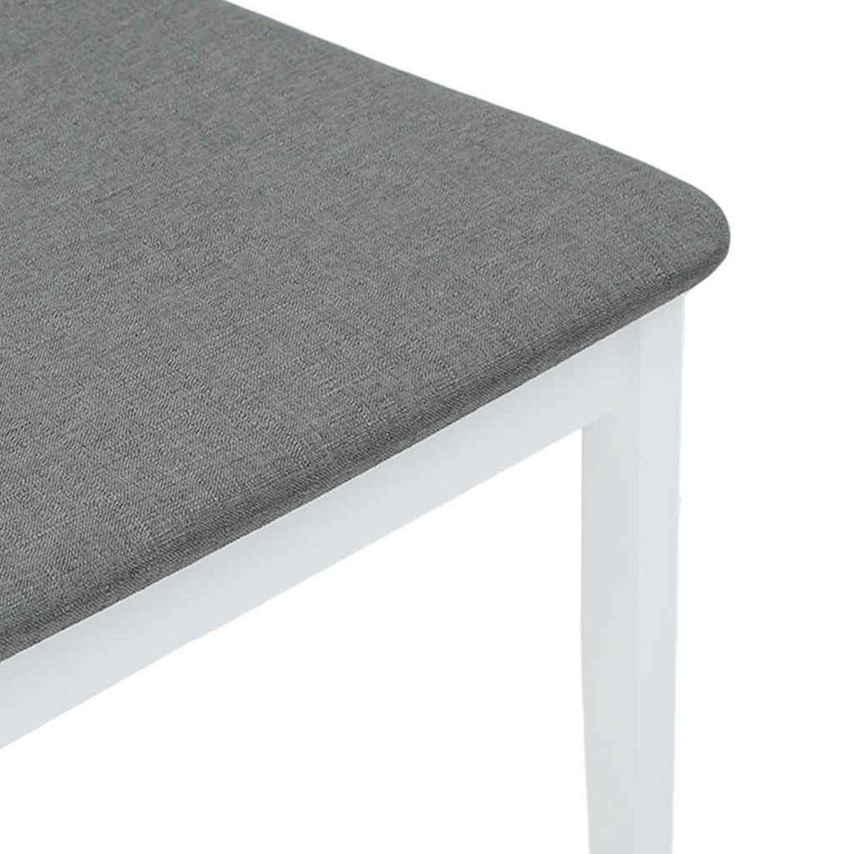 ESSZIMMERSTÜHLE mit Kissen 2 Stk. Weiß Massivholz Gummibaum 48.5*49*90cm - Weiß/Grau, Holz (48.5/90/49cm) - ZMH