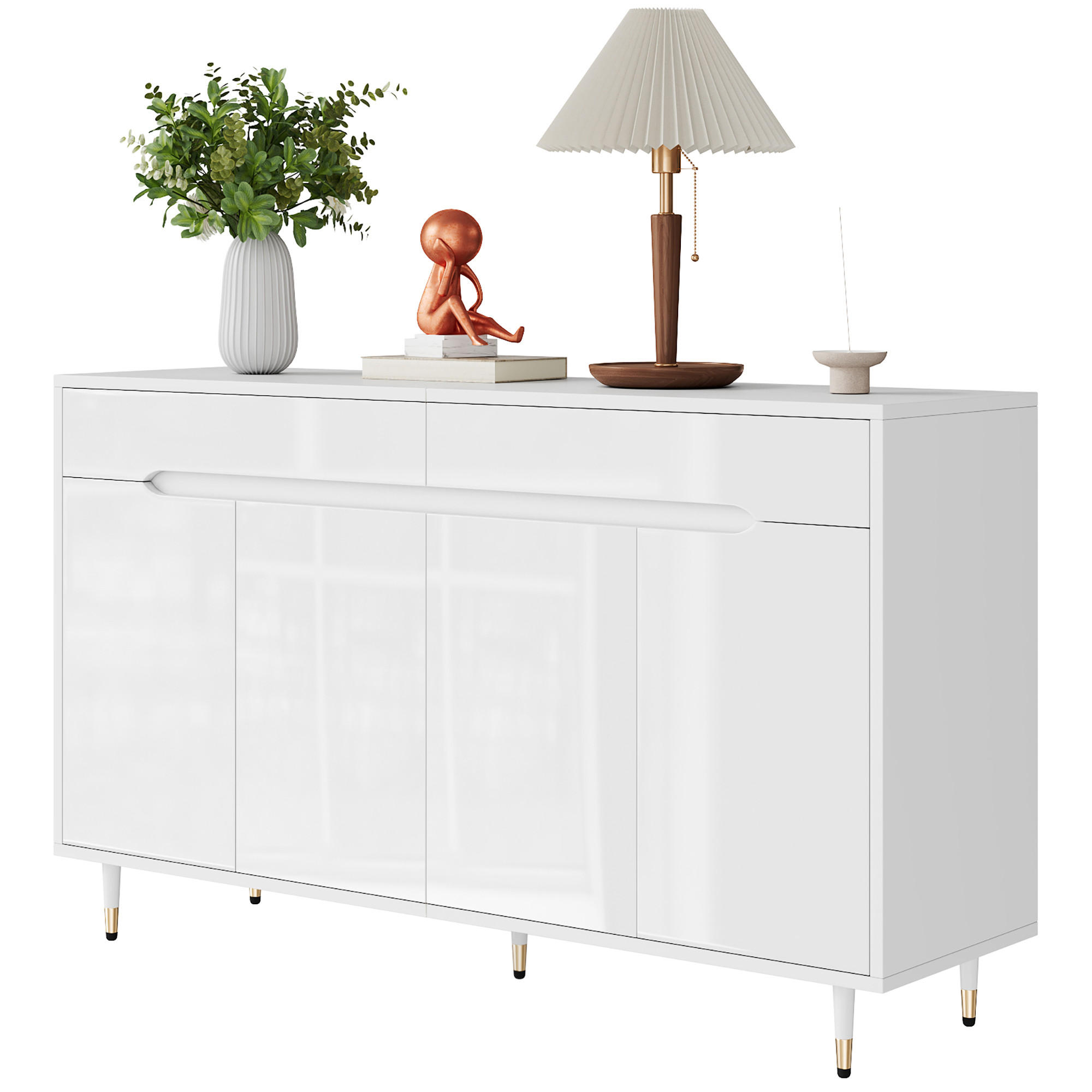 SCHUHSCHRANK aus Spanplatte 140x39x84cm in Weiß mit Soft-Close - Weiß, Holzwerkstoff (140/84/39cm) - Modfu