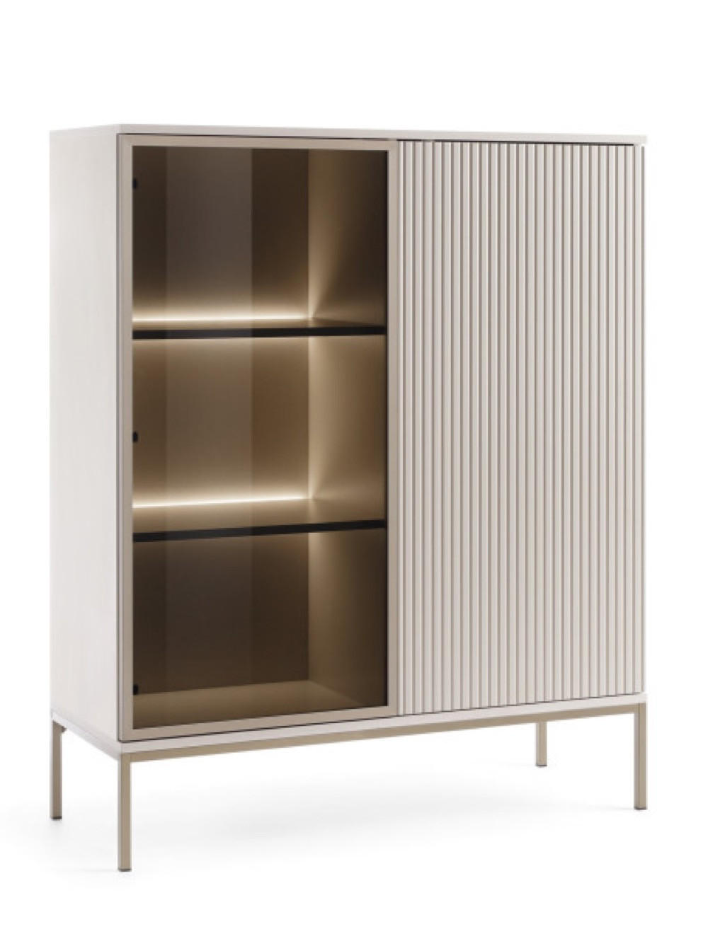Sepro Meble Vitrine Beige 104x126x39 cm