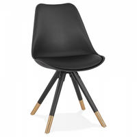 STUHL braun 48x82x56cm - Goldfarben/Schwarz, Holz/Kunststoff (48/82/56cm) - AlterEgo