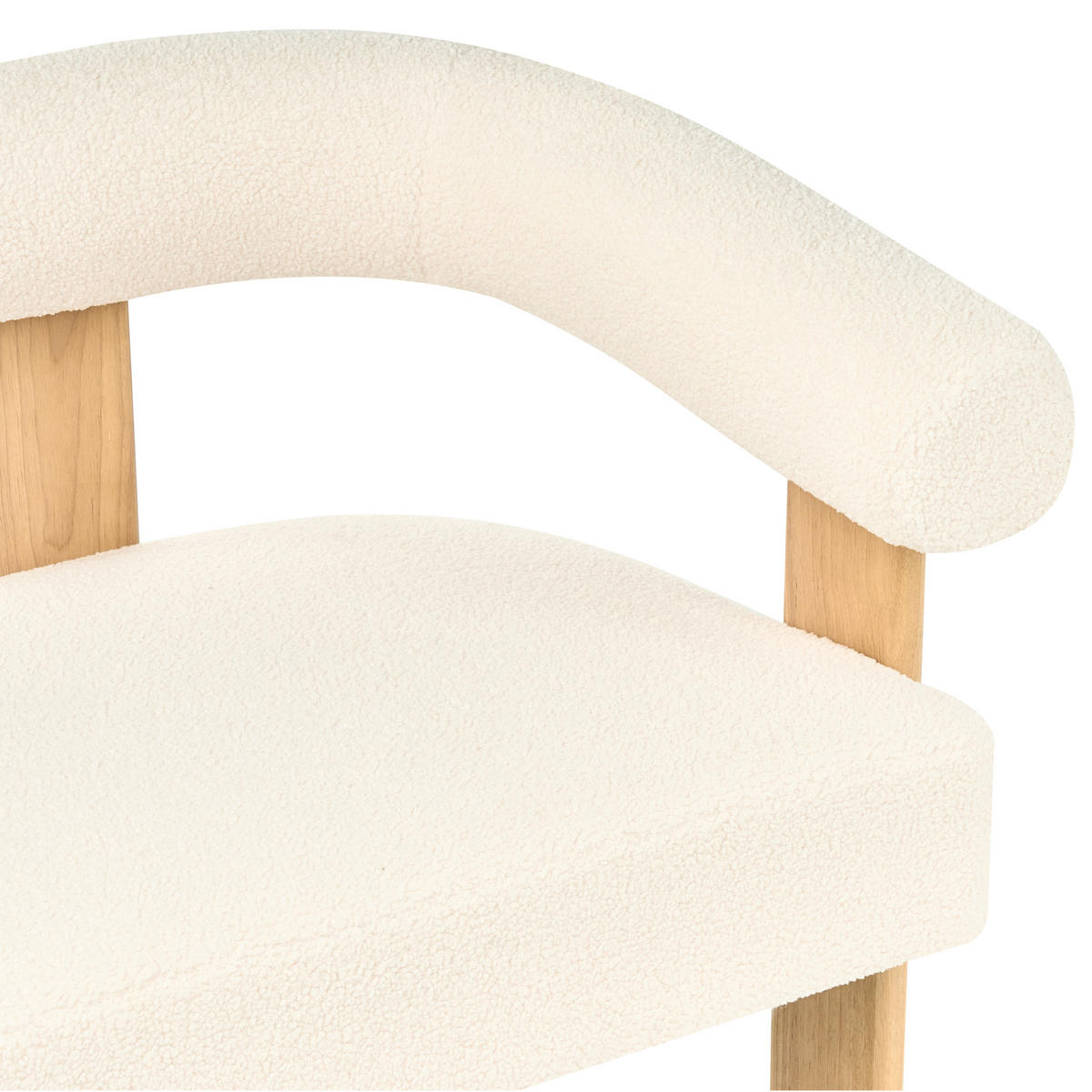 POHOVKA 2-místná Bouclé Krémově bílá/Světle hnědá Ilbro - krémová, textil (138/76/68cm) - Beliani