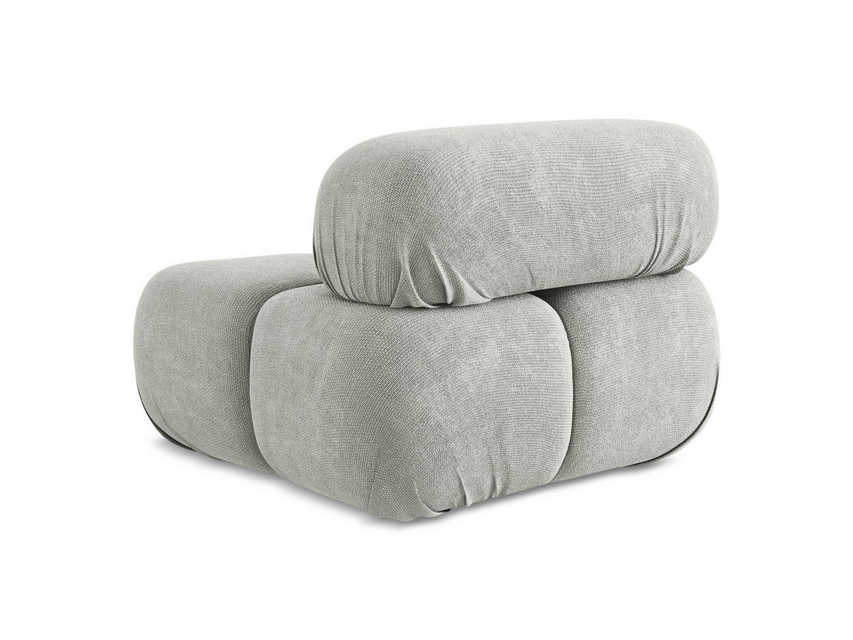 SESSEL Chenille Stoff Grau - Hellgrau/Schwarz, Kunststoff/Textil (96/70/95cm) - Makamii