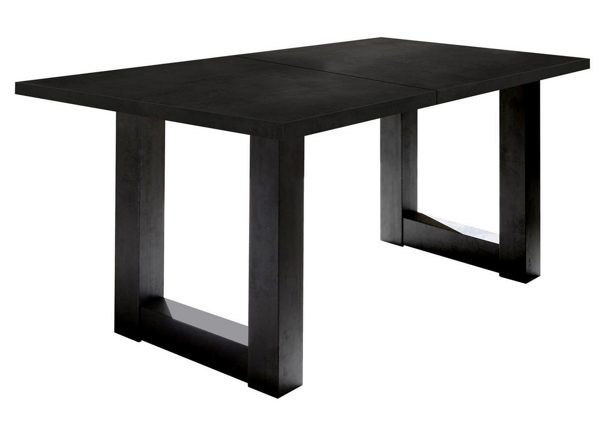 ESSTISCH ausziehbar Eila 7 140 x 90 x 75 Esszimmertisch Schwarzstahl - Schwarz, Holz (140/90/75cm) - 58aufmkessel