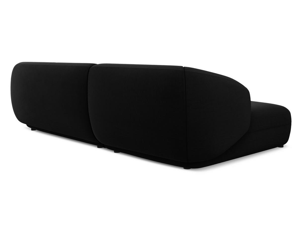 ECKSOFA Links Samt Stoff Schwarz - Schwarz, Kunststoff/Textil (156/280cm) - Makamii