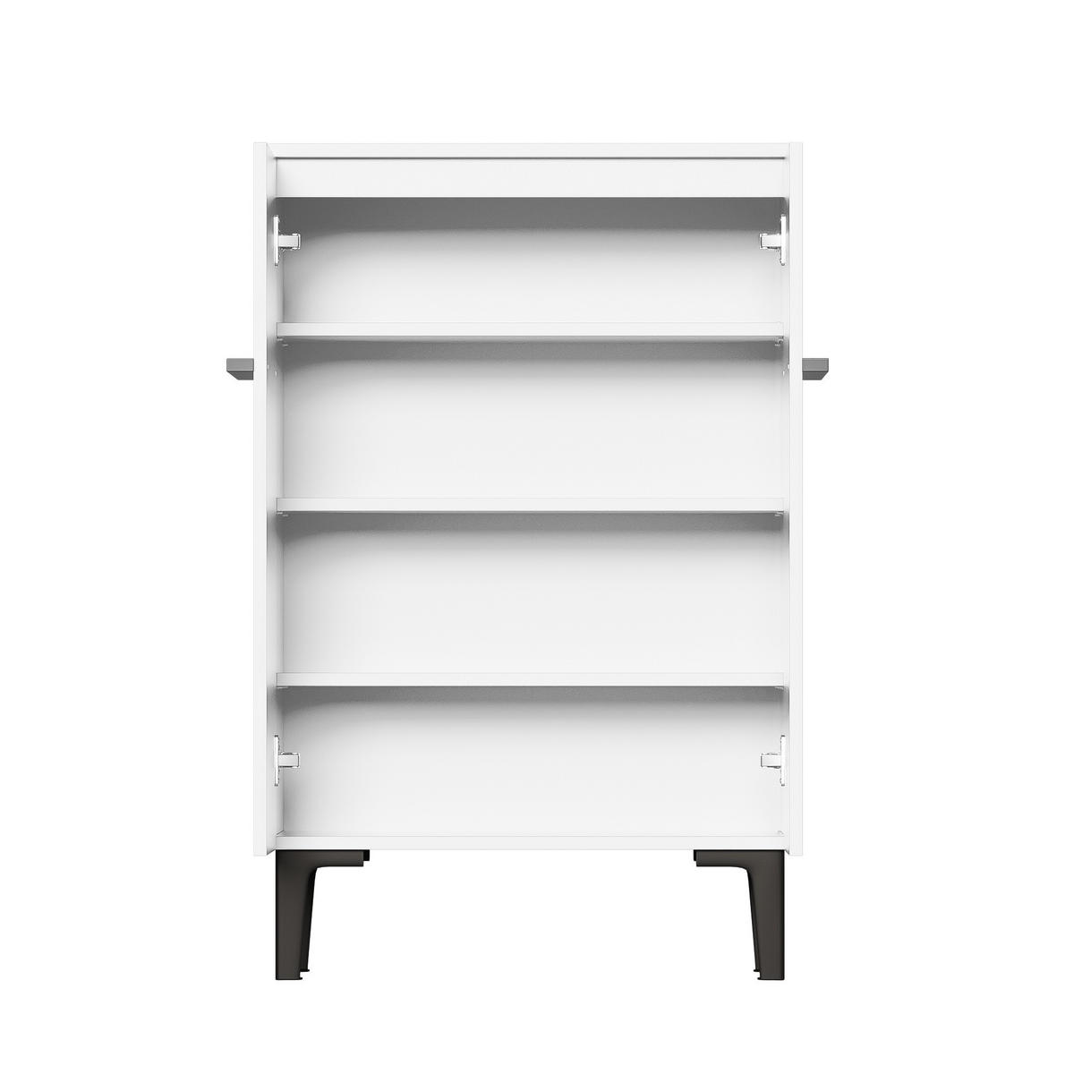 SCHUHSCHRANK 60/34.5/90cm,Aufbewahrungsschrank mit verstellbaren Einlegeböden,Weiß - Weiß, Holz (60/95/34.5cm) - LVHOM
