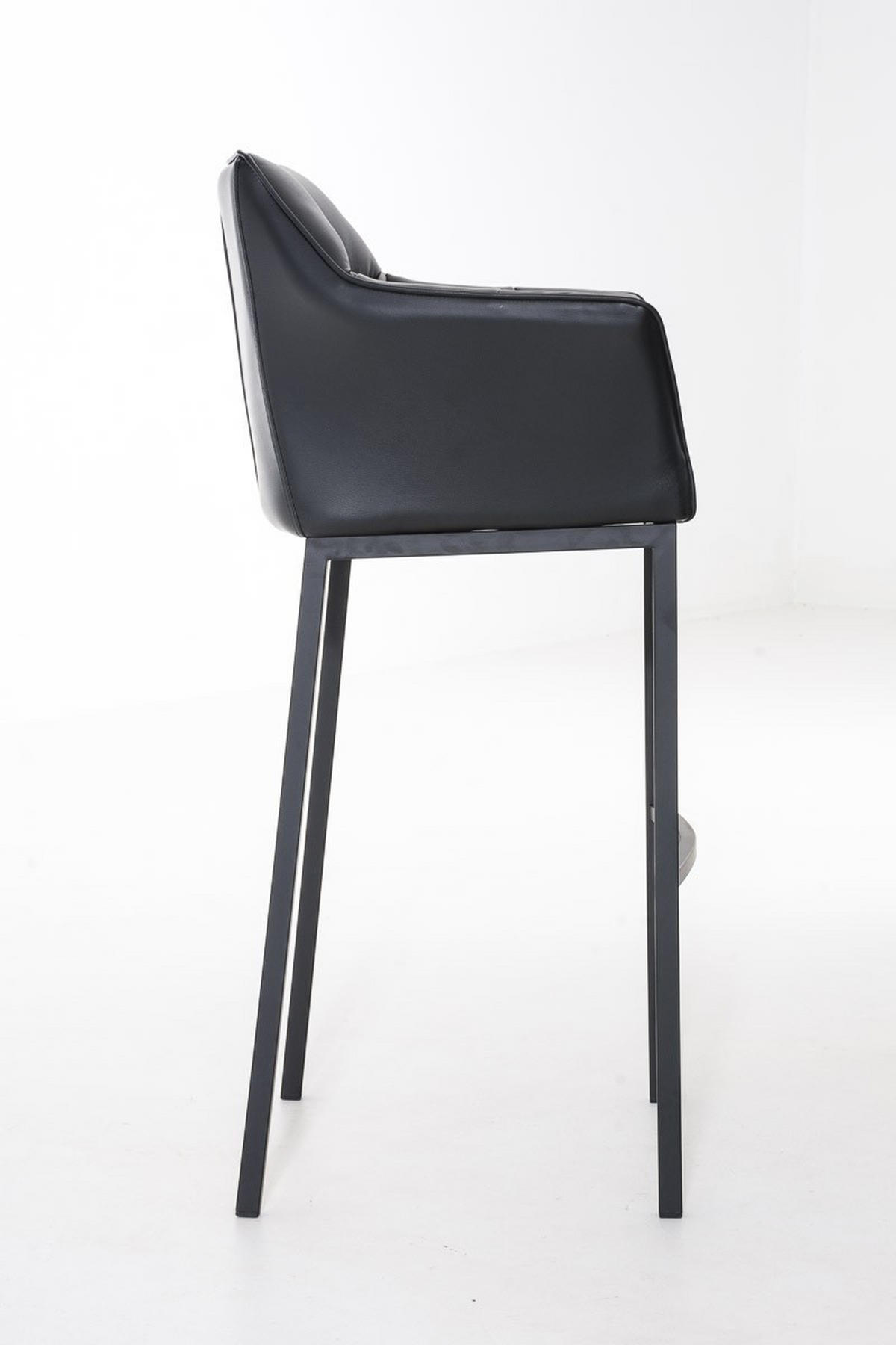 BARHOCKER Damaso 110x64x48 cm schwarz - Schwarz, Leder (64/110/48cm) - furnicato