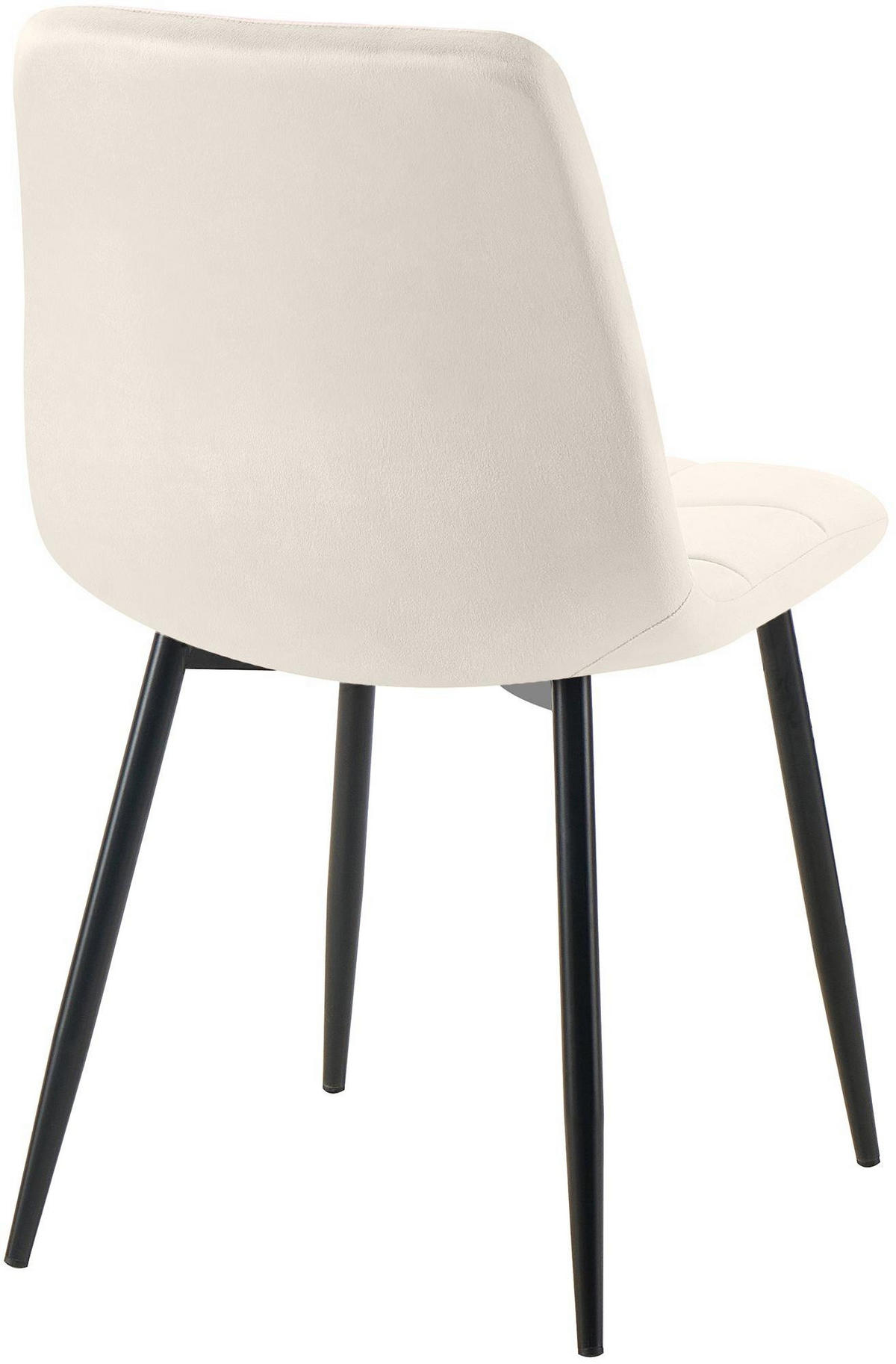 STUHL Samt Cremeweiß - Creme/Schwarz, Textil/Metall (45/84/55cm) - CLP