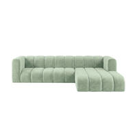 ECKSOFA Modulares In L-Form, Velvet-Stoff Riviera, Mintz, Rechts, GRAND 287 cm - Mintgrün, Holz (287/179cm) - Kaiser Möbel
