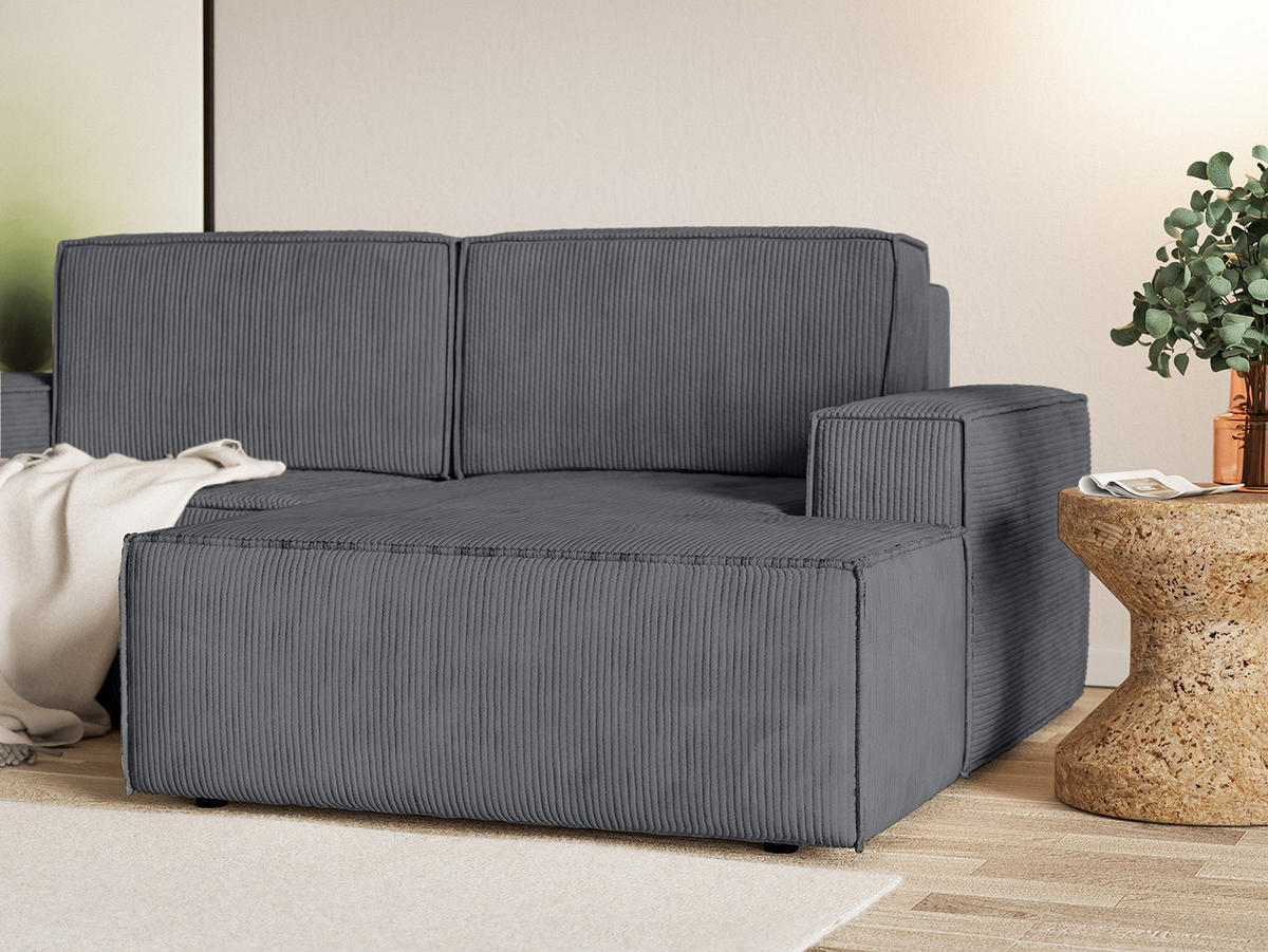 ECKSOFA KOKKO MINI mit Schlaffunktion, Anthrazit - Anthrazit, Textil (240/167cm) - Fedve