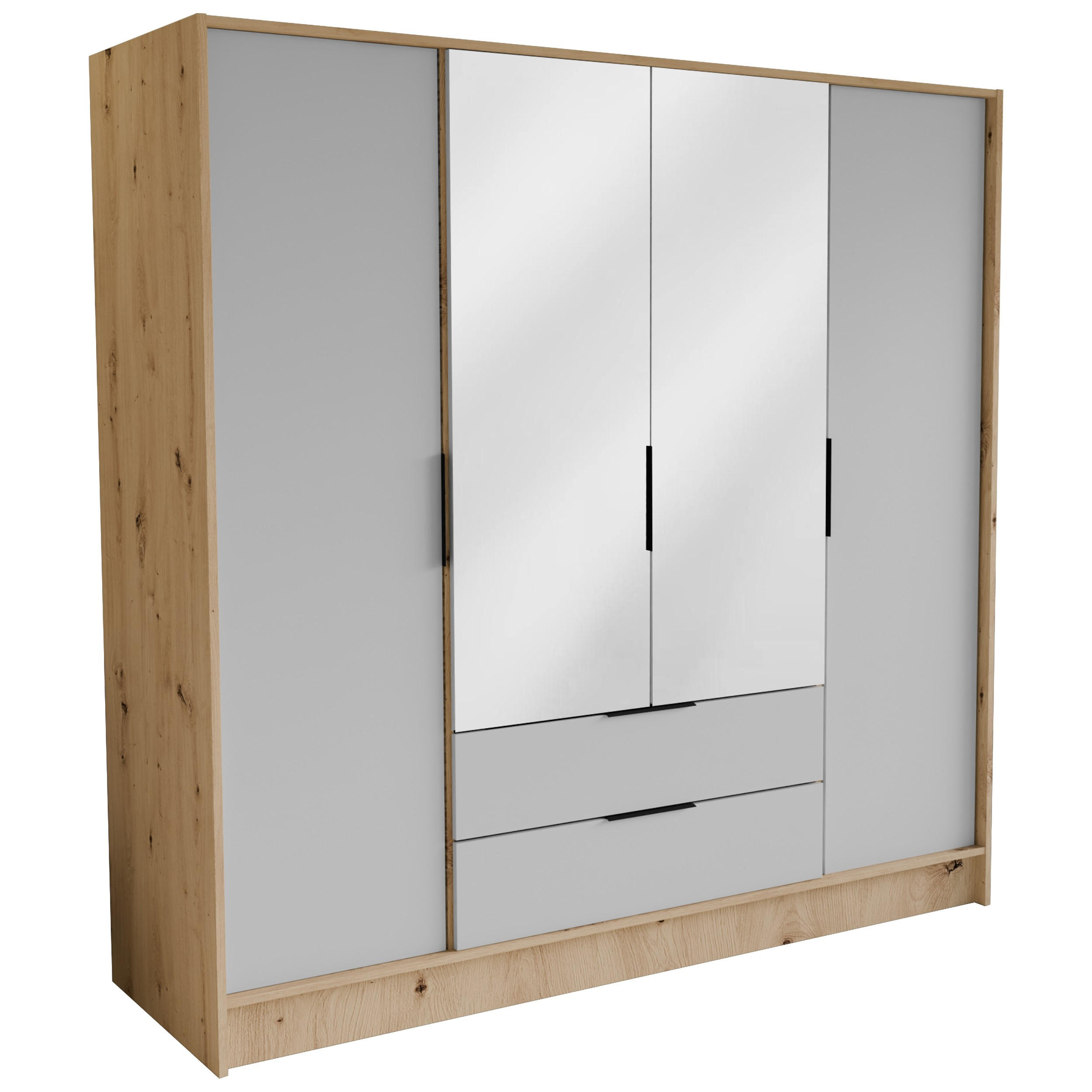 Masseno Drehtürenschrank Eiche Artisan 200x200x51 cm