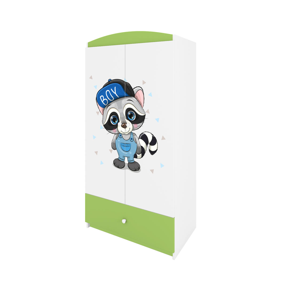 KINDERKLEIDERSCHRANK Waschbär 90/175/52 - Grün, Holzwerkstoff (90/175/52cm) - Kocot Kids