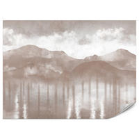 FOTOTAPETE für Schlafzimmer Beige Berglandschaft Nebelwald Vintage 300x210 - Beige/Braun, Papier (300/210cm) - Muralo