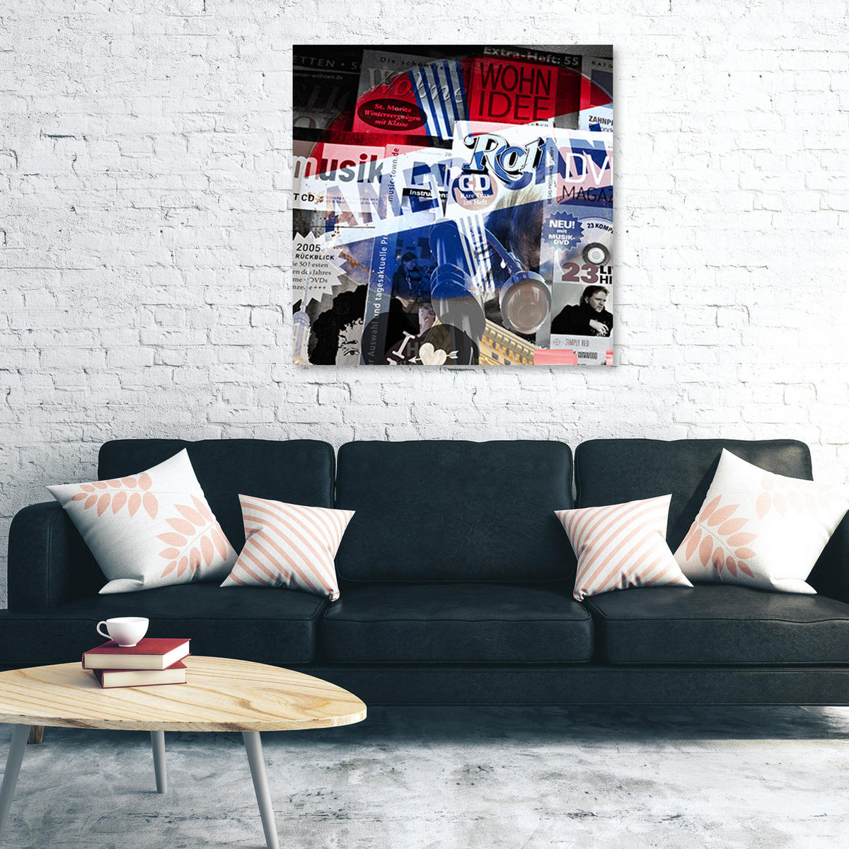 WANDBILD abstrakte kunst farbe - Multicolor, Textil (50/50cm) - Feeby