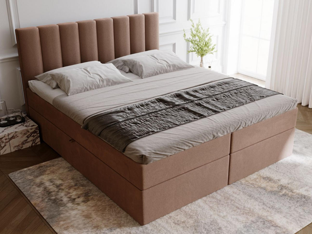 BOXBETT Mocca 200x200 Braun - Braun, Holz/Textil (200/200cm) - Graingold