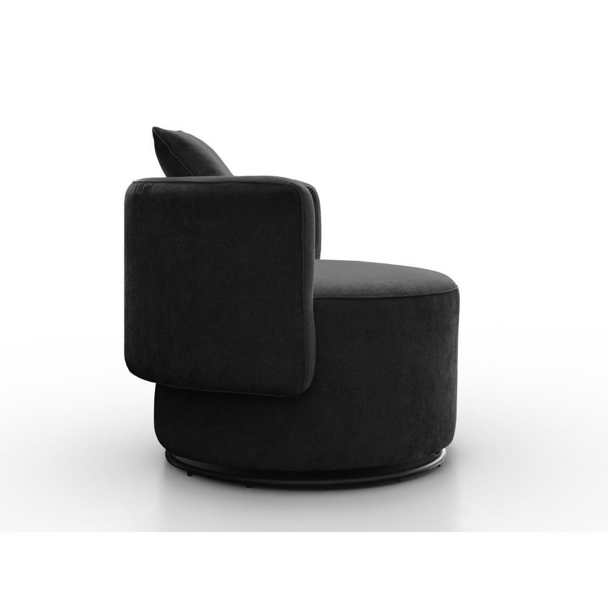 DREHSESSEL Dolce schwarz velour - Schwarz, Textil (90/83/90cm) - Beautysofa