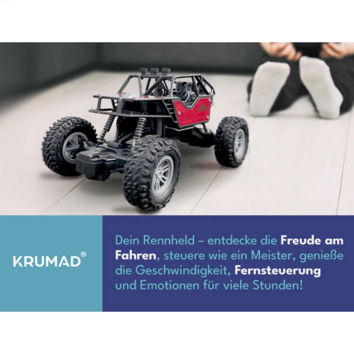 FERNGESTEUERTES AUTO Spielzeug ür Kinder - Rot, Kunststoff (12.5/11/21.5cm) - KRUMAD