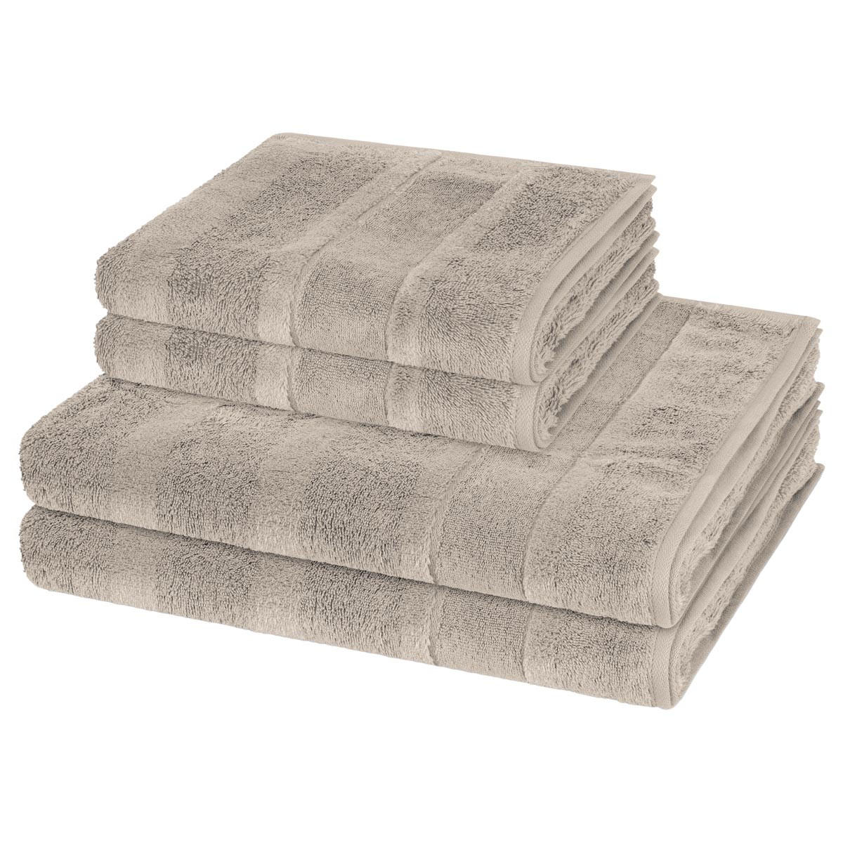 FROTTIERSET Noblesse 4-teilig - Grau, Textil (50/100cm) - Cawoe